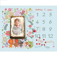 پارچه ماهگرد طرح حیوانات زمینه آبی برند آلپی کیدز LP Kids