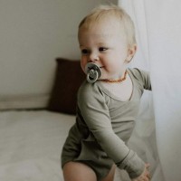 پستانک تکی گرد لاتکس سایز 0 - 6 ماه آبی بیبز BIBS (بدون جعبه)