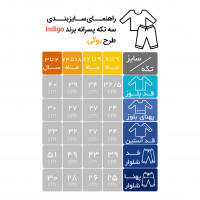 سه تیکه پسرانه طرح یوگی رنگ سبز سرمه ای ایندیگو Indigo