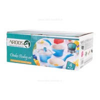 سرویس قابلمه 4 پارچه آبی مدل دیاکو عروس Aroos