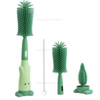 ست شیشه شور 3 در 1 عروسکی سیلیکونی سبز چیکو Chicco