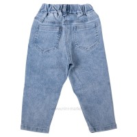 شلوار جین مام استایل رنگ آبی روشن هپی هازی Happy Haozi