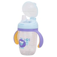 لیوان سوپاپ دار نی دار طرح پرتقال 280 میل رنگ آبی-بنفش Yasi Care