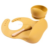 ست ظرف غذا سیلیکونی رنگ خردلی والابی لیتل Wallaby Little