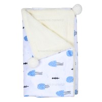 پتو دورپيچ مخمل طرح عروس دريايی رنگ آبی کارترز Carters