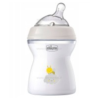 شیشه شیر نچرال فیلینگ 250 میل +2 ماه رنگ طوسی چیکو Chicco