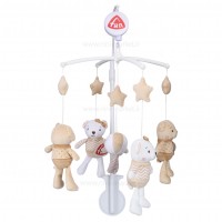 آویز بالای تخت کوکی طرح خرس رنگ کرم babyfun