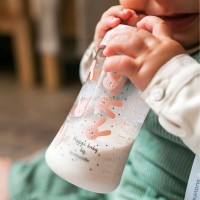 شيشه شير 270 ميل استيکر خرگوش رنگ صورتي سواوینکس Suavinex