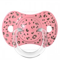 پستانک تکی بادامی 0 - 6 ماه طرح پلنگی صورتی سواوینکس Suavinex  (بدون جعبه)