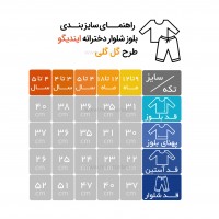 بلوز و شلوار دخترانه طرح گل رنگ سبز ایندیگو Indigo