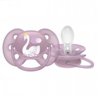 پستانک بادامی تکی الترا سافت 6 - 18 ماه طرح قو اونت Avent (بدون جعبه)