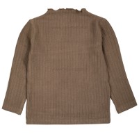 بلوز دخترانه طرح راه راه سایز رنگ قهوه ای