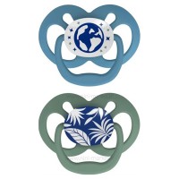 پستانک دو عددی درب دار بادامی نایت 6-18 ماه طرح دار دکتر براون Dr.brown