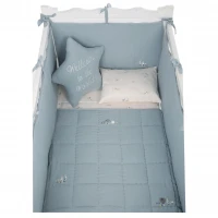 ست روتختي 8 تيکه طرح مرغابی پارچه موسلين رنگ کله غازی ايسيز Isiz