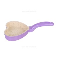 تابه چدن گرانیت قلبی رنگ بنفش عروس Aroos