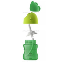 لیوان آبمیوه خوری نی دار سبز 300 میل اونت Avent