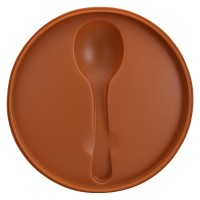 ظرف غذا خرس دو طبقه رنگ قهوه ای خارجی