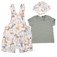 پیشبندی شورتی اسپرت طرح حیوانات جنگل رنگ سبز Indigo