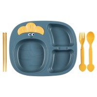 ظرف بامبو طرح هويج رنگ طوسی منگلین Mengqilin