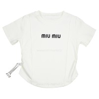 تیشرت پسرانه طرح Miu Miu رنگ کرمی