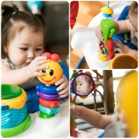 جامپينگ طرح حيوانات و طوطی رنگ آبی baby enistain