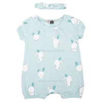 رامپر دخترانه طرح خرگوش رنگ سبز ایندیگو Indigo