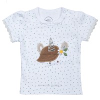 بلوز آستين کوتاه طرح يونيکورن نيلي Nili