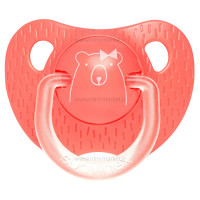 پستانک تکی 18-6 ماه طرح خرس رنگ هلویی سواوینکس Suavinex(با جعبه)