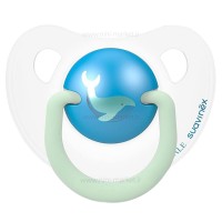 پستانک تکی 6 - 18 ماه ارتودونسی شب تاب طرح نهنگ رنگ سفید سواوینکس Suavinex (بدون جعبه)