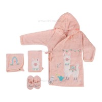ست حوله 5 تکه طرح لاما گلبهی پاپو papo