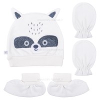 ست کلاه دستکش و پاپوش طرح راکن رنگ سفید پاپو Papo