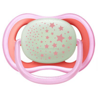 پستانک Ultra Air Night طرح ستاره صورتی 18-6 ماه اونت AVENT (فاقد جعبه)