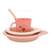 ست ظرف غذا 4 تکه رنگ صورتی سواوینکس Suavinex