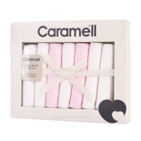 دستمال نخی 7 عددی دست و صورت صورتی کارامل Caramell