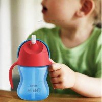 لیوان نی دار دسته دار فیلیپس اونت Philips Avent رنگ آبی 200 میل