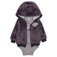 سه تیکه پسرانه اسپرت طرح کوالا رنگ طوسی پاپو Papo