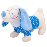 جغجغه طرح سگ عینکی رنگ آبی خالدار شیما Shima