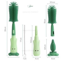 ست شیشه شور 3 در 1 عروسکی سیلیکونی سبز چیکو Chicco