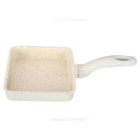 تابه چدن گرانیت مربع رنگ کرم عروس