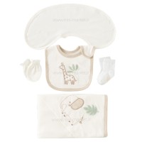 سرویس 13 تیکه طرح زرافه رنگ سفید نیلی