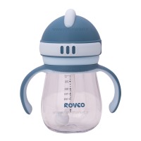 لیوان آبمیوه خوری نی دار 240 میل رنگ آبی رووکو Rovco