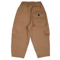 شلوار کتان اسپرت طرح دو دکمه رنگ قهوه‌ای