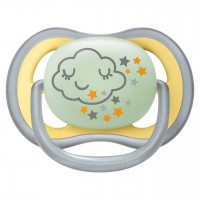 پستانک بادامی تکی الترا ایر 18 ماه به بالا طرح ابر شب‌تاب اونت Avent (بدون جعبه)