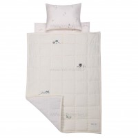 سه تیکه خواب کنار مادری طرح مرغابی موسلین رنگ کرم ایسیز