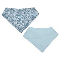 پیشبند دو عددی نخی طرح حیوانات ریز رنگ آبی Bibaby