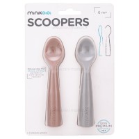 قاشق دو عددی رنگ طوسی قهوه ای مینیک اوی وای Minik Oioi