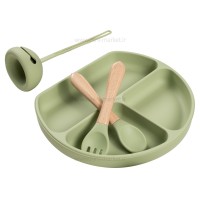 ست غذاخوری سیلیکونی 10 تکه رنگ سبز برند خارجی