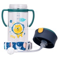 لیوان نی دار 300 میل طرح خرس فضانورد رنگ سبز سرمه ای رووکو Rovco