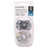 پستانک دوعددی بادامی 18+ طرح ستاره سواوینکس SUAVINEX