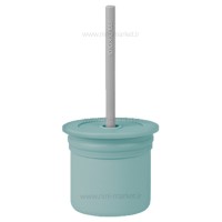 لیوان دو کاره سلیکونی رنگ آبی فیروزه ای مینیک اوی اوی Minik Oioi